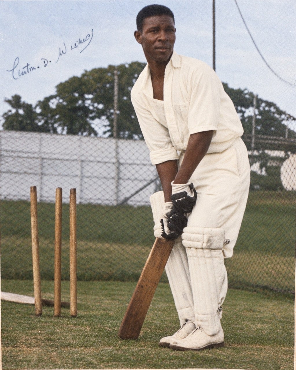 Sir Everton Weekes in action